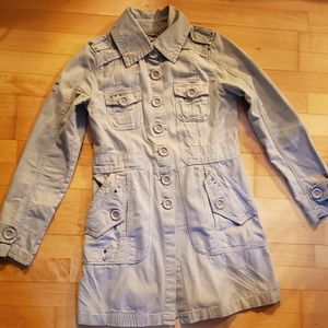 Colcci Jeanswear 100% cotton beige duster jacket size medium EUC